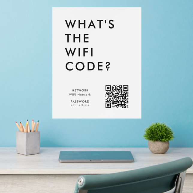 WiFi Code Wall Decal | QR Connect Wi-Fi Network (Home Office 2)