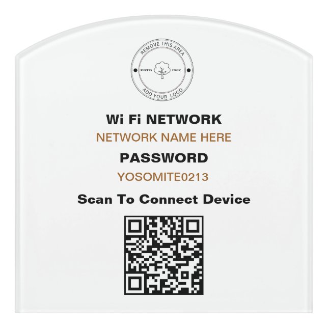 Wifi Details Door sign (Contour Front)