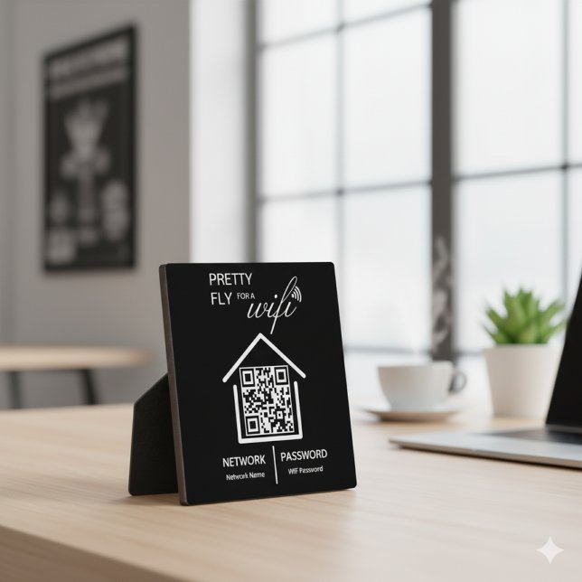 WiFi Details Pretty Fly for a wifi QR Code Plaque (Creator Uploaded)