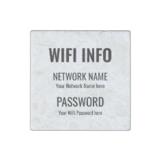 Wifi Details Simple Black Typography Stone Magnet at Zazzle