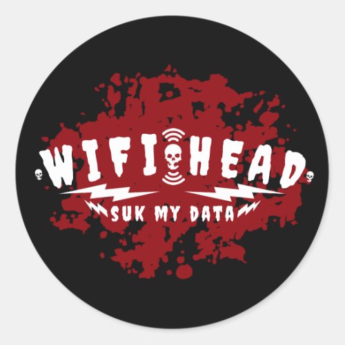 WIFI Head Suk My Data Computer Science Technician  Classic Round Sticker