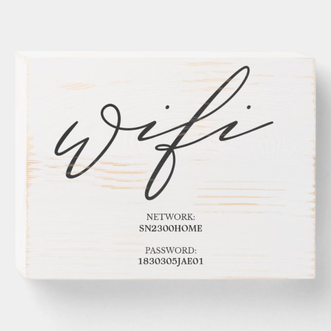 Wifi Home Sign Custom (Front Horizontal)
