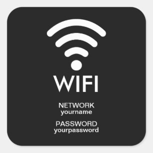 Wifi icon network and password connection stickers