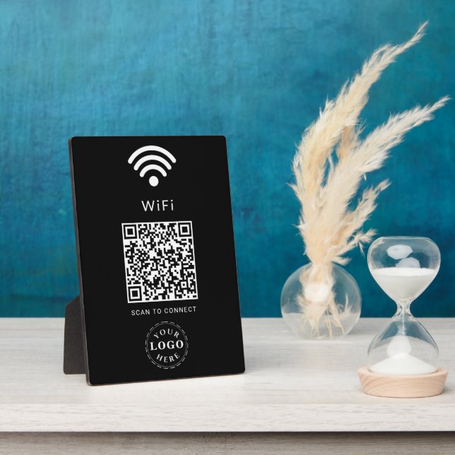 WiFi Info Plaque with QR Code for Easy Logins (Side)