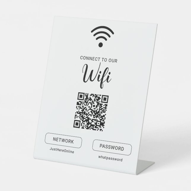 Wifi Info Sign Connect Online Minimal Modern (Front)