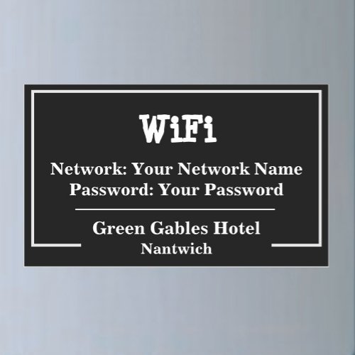 WiFi Information Network and Password Rectangular Sticker