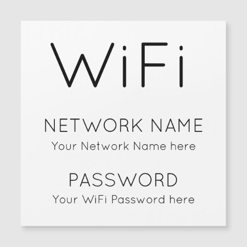 WiFi Information Network Password Black Text White