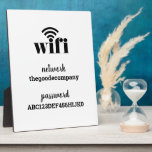 Wifi Information Sign Guest Visitor Plaque<br><div class="desc">From the *Modern Hospitality* collection, this Wifi Information sign if perfect for your visitors, whether you are a business, property owner or just a guy or gal with a lot of guests! Black and white featured but all text and colors are customizable. Email me at christie@christiekelly.com for free complimentary customization...</div>
