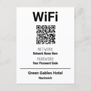 WiFi Instructions With QR Code Announcement Postcard