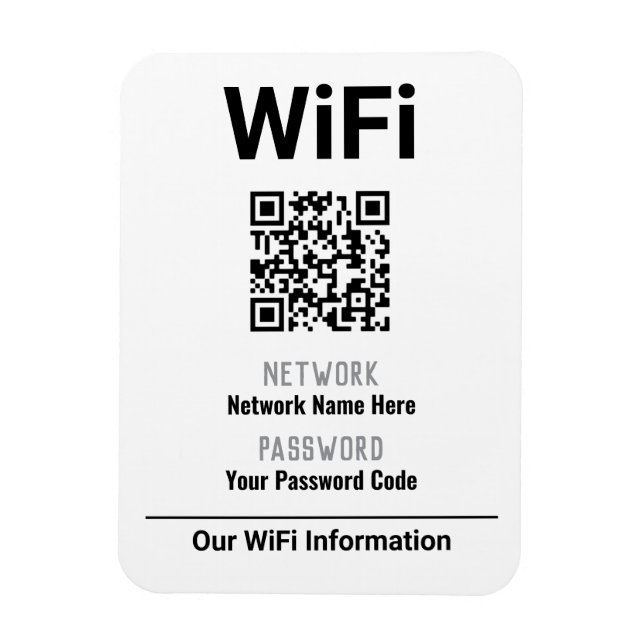 WiFi Instructions With QR Code Magnet (Vertical)