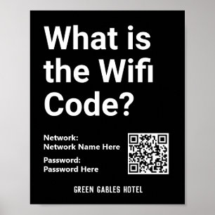 WiFi Instructions with QR Code on a Poster