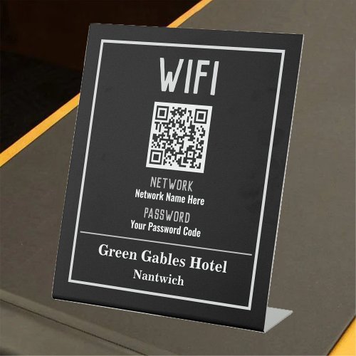 WiFi Instructions With QR Code Pedestal Sign