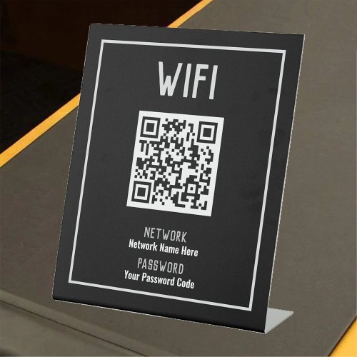 WiFi Instructions With QR Code Pedestal Sign