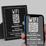 WiFi Instructions with QR Code Plaque<br><div class="desc">WiFi instructions With QR Code sign for customers, patrons, and guests. Use in bed and breakfast, guest house, Airbnb, restaurants, cafes or hotels. Free-standing plaque for customers, visitors, and tourists etc. Black, gray and white. There are various websites that allow you to create and download QR Codes free. QR Codes...</div>