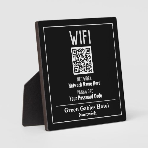 WiFi Instructions with QR Code Plaque