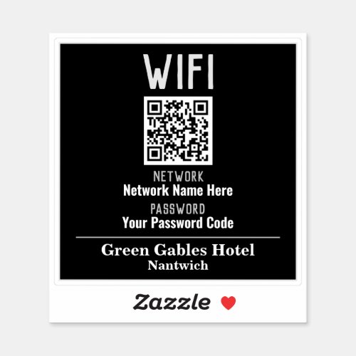 WiFi Instructions With QR Code Sticker