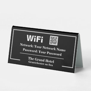 WiFi Instructions with QR Code Table Tent