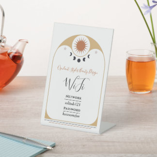 WiFi Internet Password Elegant Beauty Salon Pedestal Sign