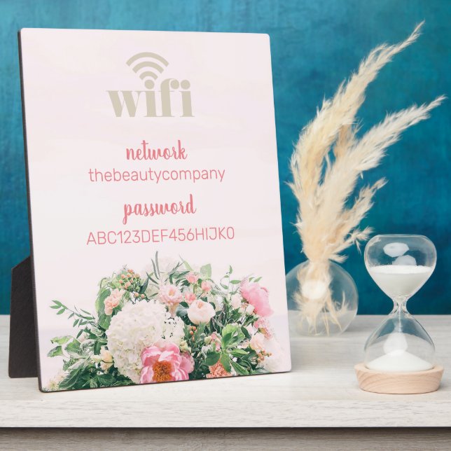Wifi Internet Password Salon Beauty Business Sign Plaque (Side)
