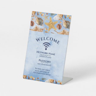 WiFi Internet Password Summer Sea Beach House Pede Pedestal Sign