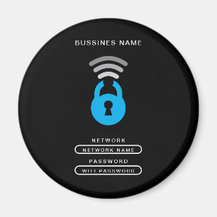 WiFi Key tech logo template Magnet