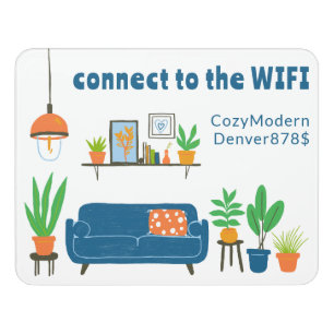 WIFI Login Password Cute Living Room Sofa  Door Sign