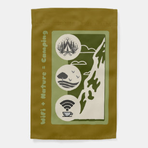 WiFi + nature = camping adventure camping Garden Flag