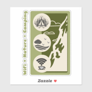 WiFi + nature = camping adventure camping Sticker