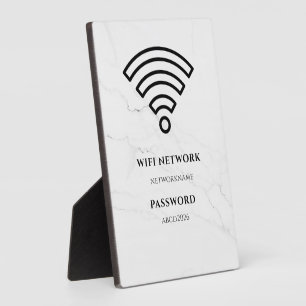 Wifi Network and Password Black Plaque