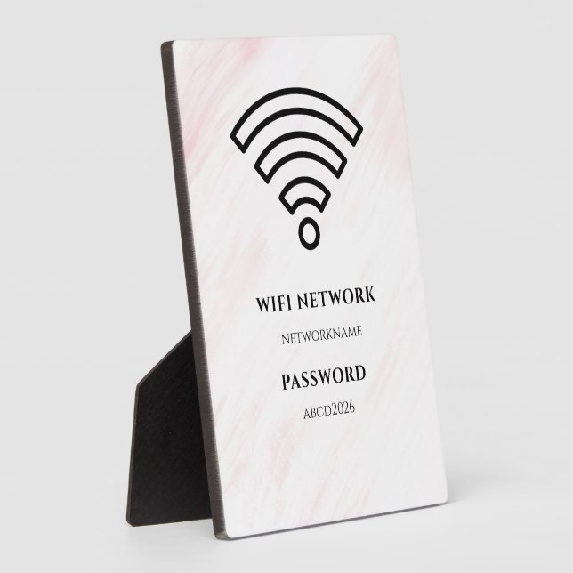 Wifi Network and Password Black Plaque (Side)