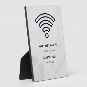 Wifi Network and Password Black Plaque