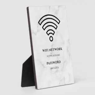 Wifi Network and Password Black Plaque