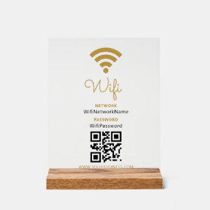 Wifi Network and Password Business Retail Acrylic Sign