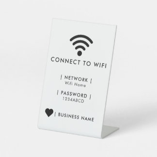 Wifi Network and Password Business Retail Pedestal Sign