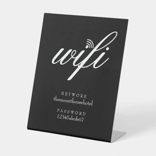 Wifi Network and Password Business Retail Pedestal Sign