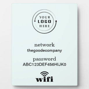 Wifi Network and Password Business Retail Plaque