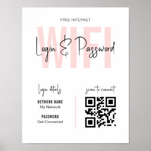 Wifi Network and Password Business Retail Poster
