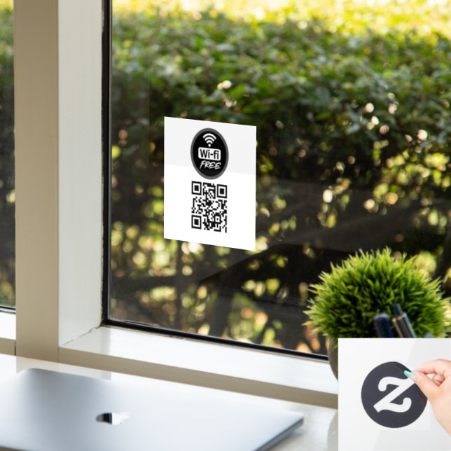 Wifi Network and Password Business Retail  Window Cling (Office)