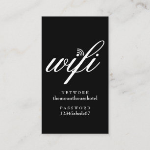 Wifi Network and Password Guest Card