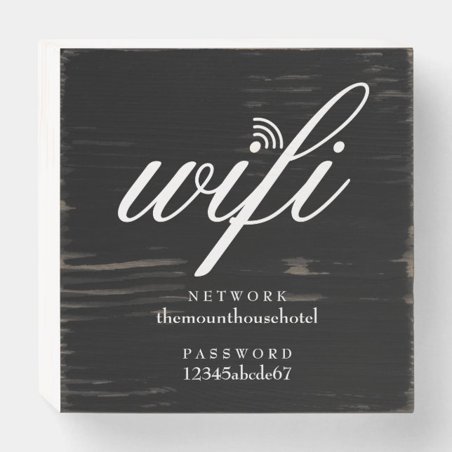 Wifi Network and Password Sign (Front Horizontal)