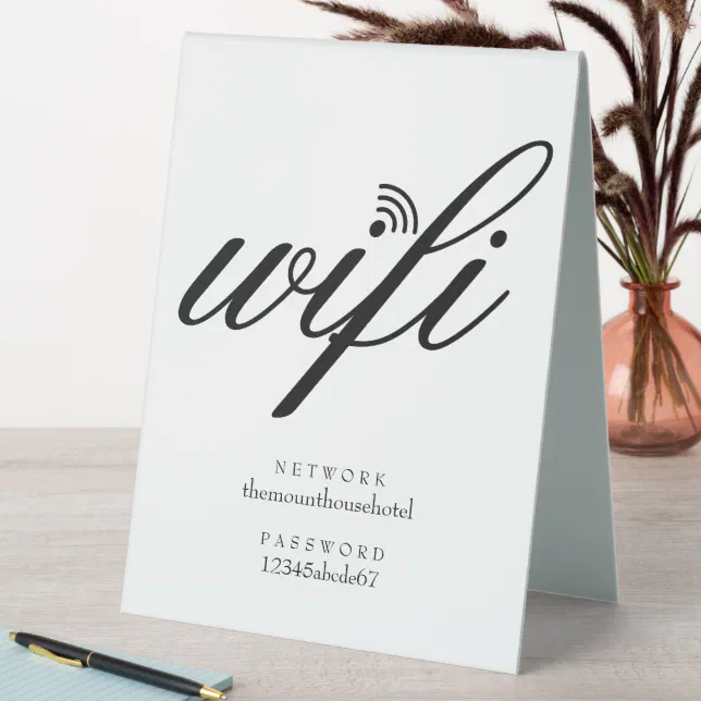 Wifi Network and Password Sign | Zazzle