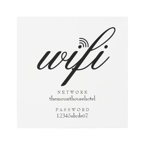 Wifi Network and Password Sign