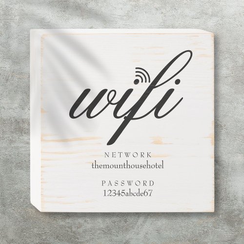 Wifi Network and Password Sign