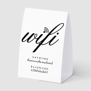 Wifi Network and Password Sign
