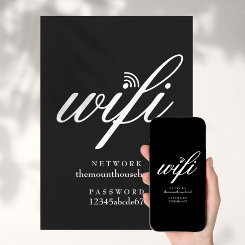 Wifi Network and Password Sign Card