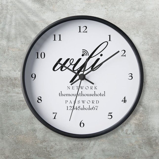 Wifi Network and Password Sign Guest Clock (Wifi Network and Password Sign Guest Clock)