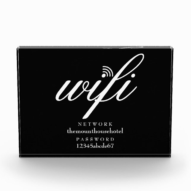 Wifi Network and Password Sign Photo Block (Front)