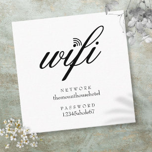 Wifi Network and Password Square Business Card