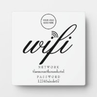 Turquoise Wifi Password Sign with Easel Stand Plaque