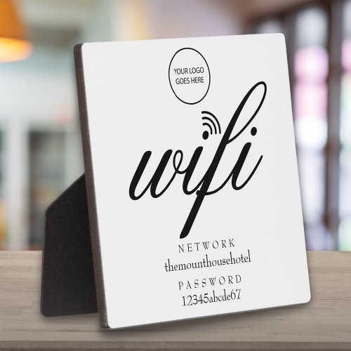 Wifi Network and Password Your Logo Sign Plaque